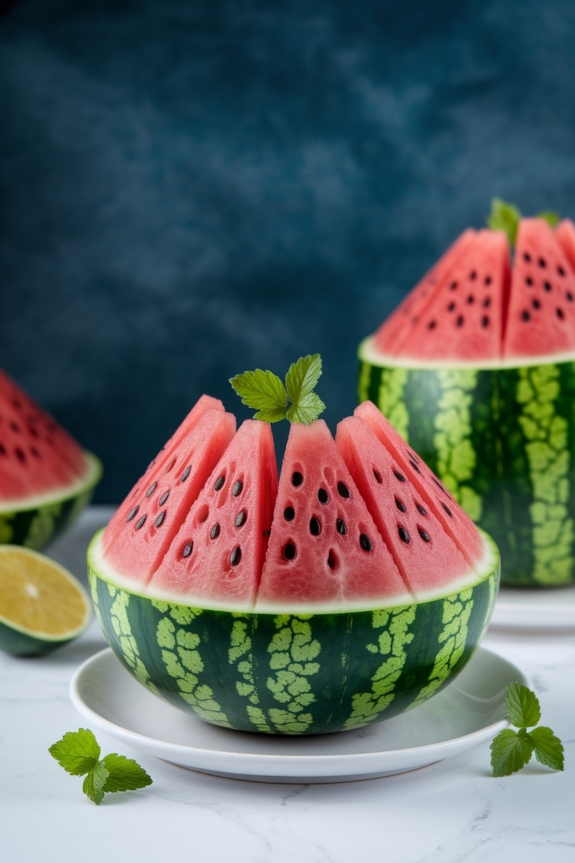 watermelon fruit salad basket carving